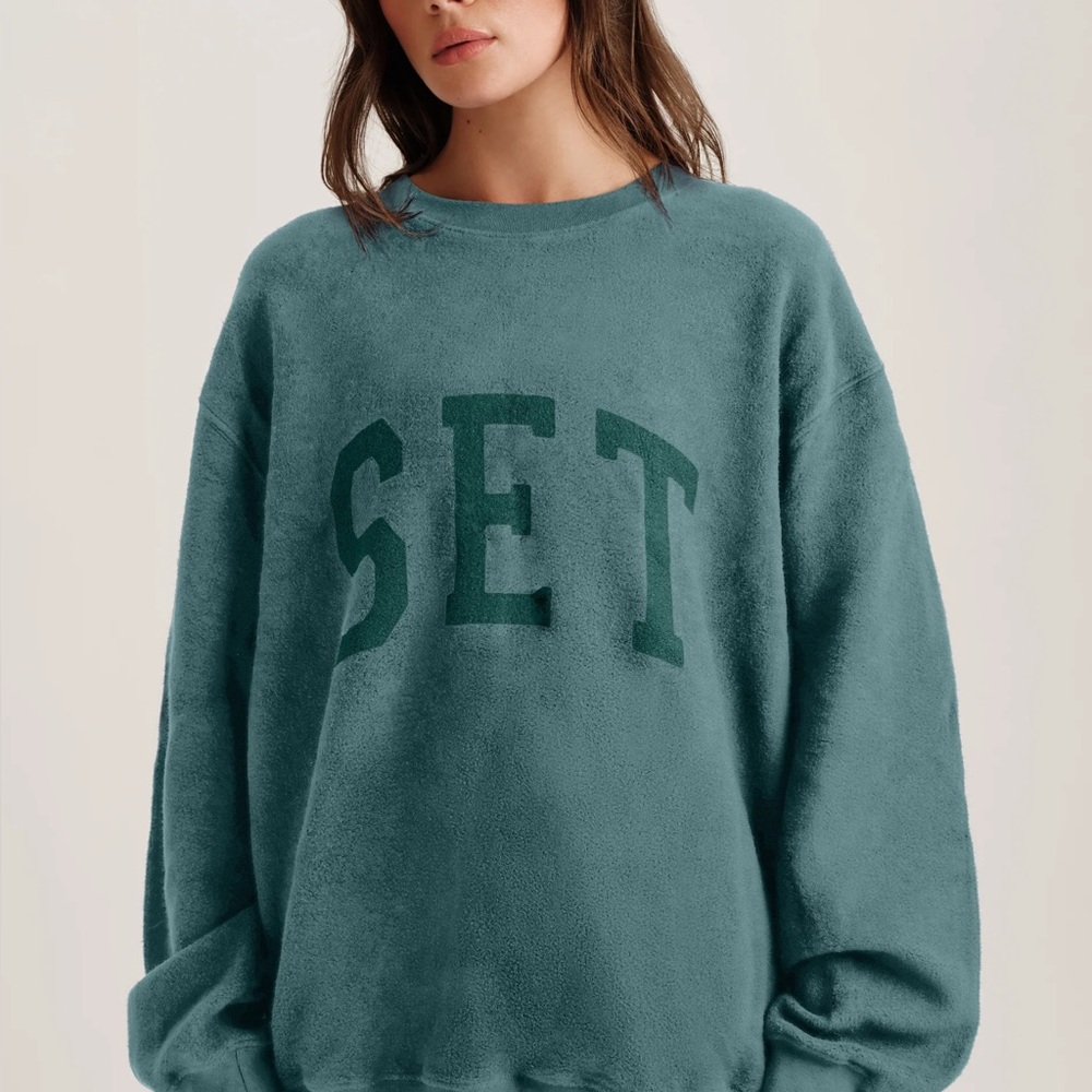 Set Active Midweight Sweats Reverse Set Crewneck … - image 1